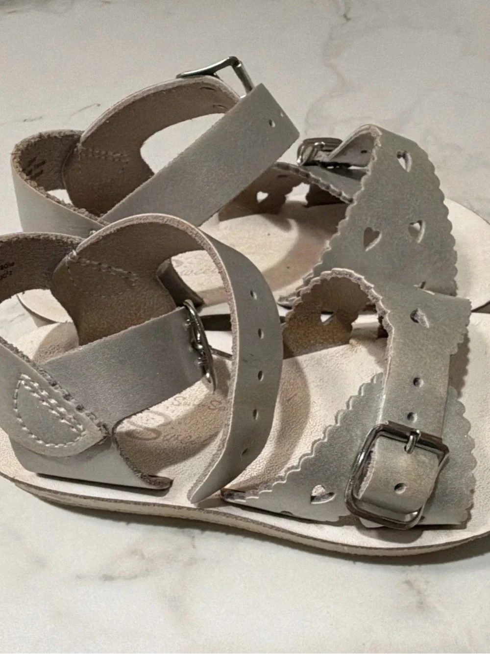 Saltwater Sandals Girls Silver